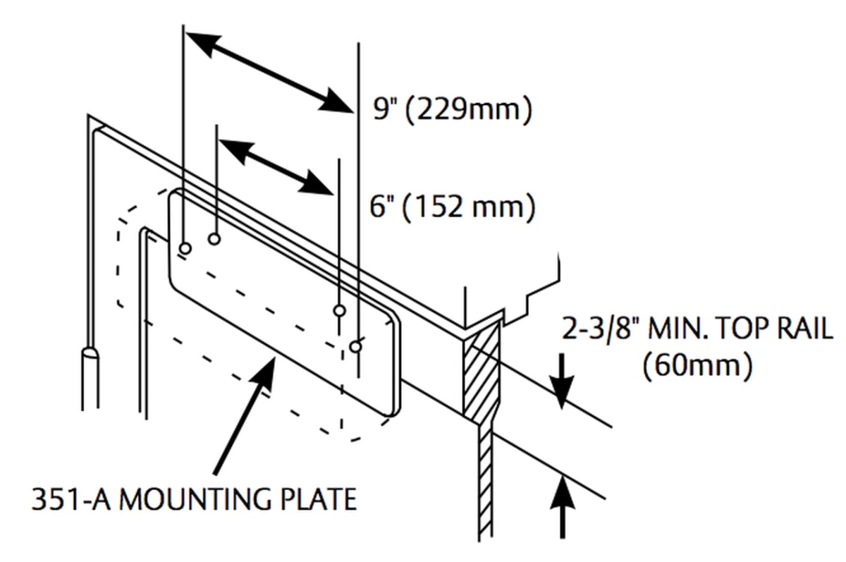 351AEN Mounting Plate for 351 Door Closer Sprayed, Aluminum Enamel