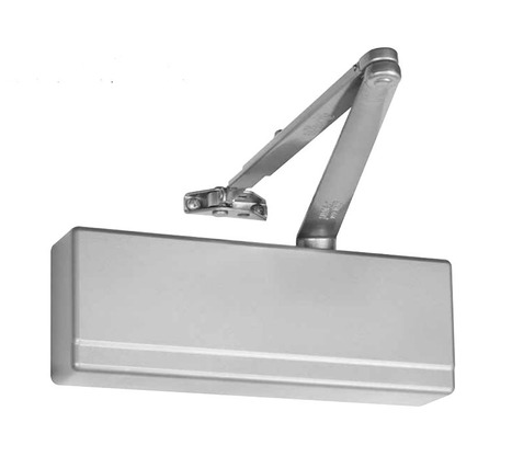 Parallel Arm Heavy Duty Cast Iron Door Closer with Thru Bolts Sprayed, Aluminum Enamel