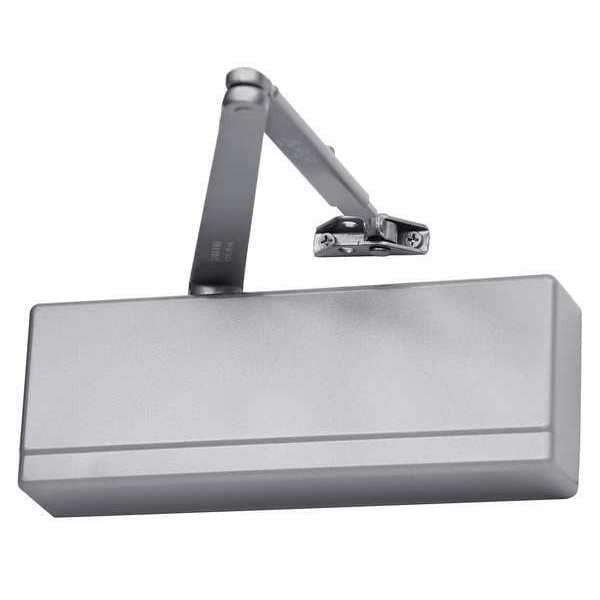 Universal Arm Package Powerglide Cast Iron Door Closer with Thru Bolts Sprayed, Aluminum Enamel