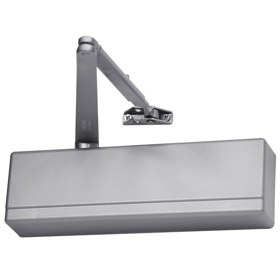 Universal Arm Pack Powerglide Door Closer with Thru Bolts Sprayed, Aluminum Enamel