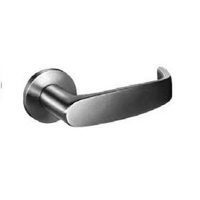 Passage Mortise Trim Only with L Lever & LN Rose, Bright Chrome
