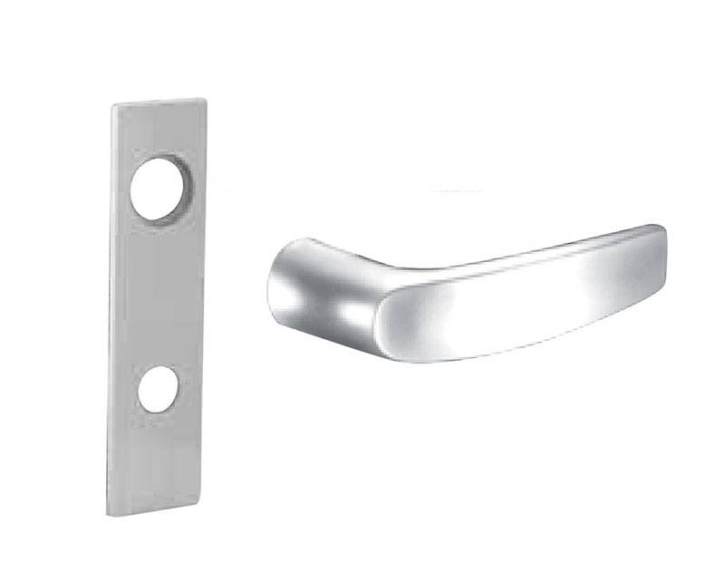 Passage Mortise Trim Only with B Lever & LW1 Escutcheon, Satin Chrome