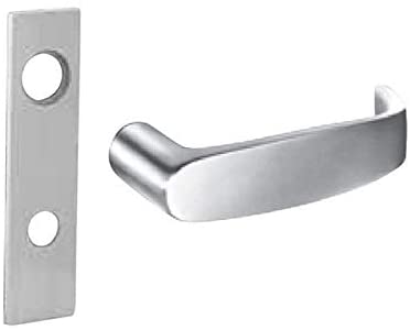 Passage Mortise Trim Only with L Lever & LW1 Escutcheon, Satin Chrome