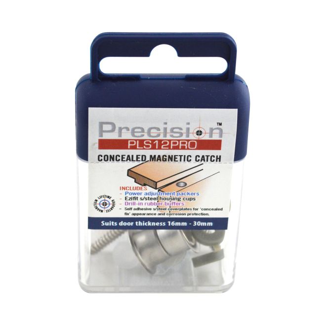 Magnetic Door Catch with Adjustable Strength44 Silver  16 x 30 mm
