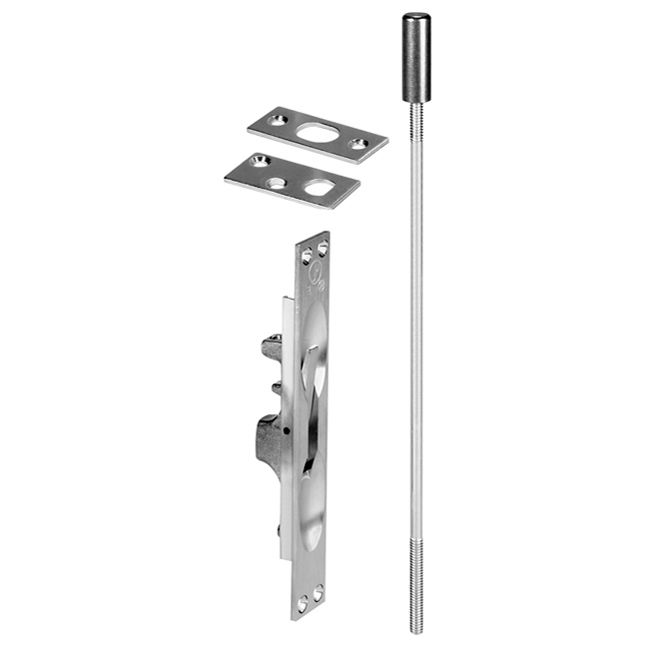 12 in. Flush Bolt for Metal Doors, Satin Chrome