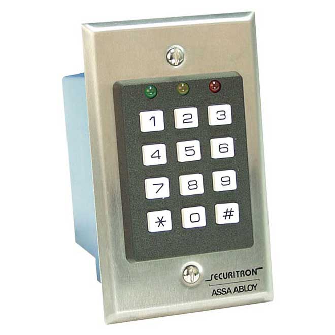 DK16 Assa Abloy Electronic Security Hardware - Securitron Digital Keypad System Indoor Single Gang, Satin Stainless Steel