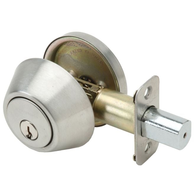 Single Cylinder Deadbolt Grade 3 with KW1 Keyway, Satin Stainless Steel