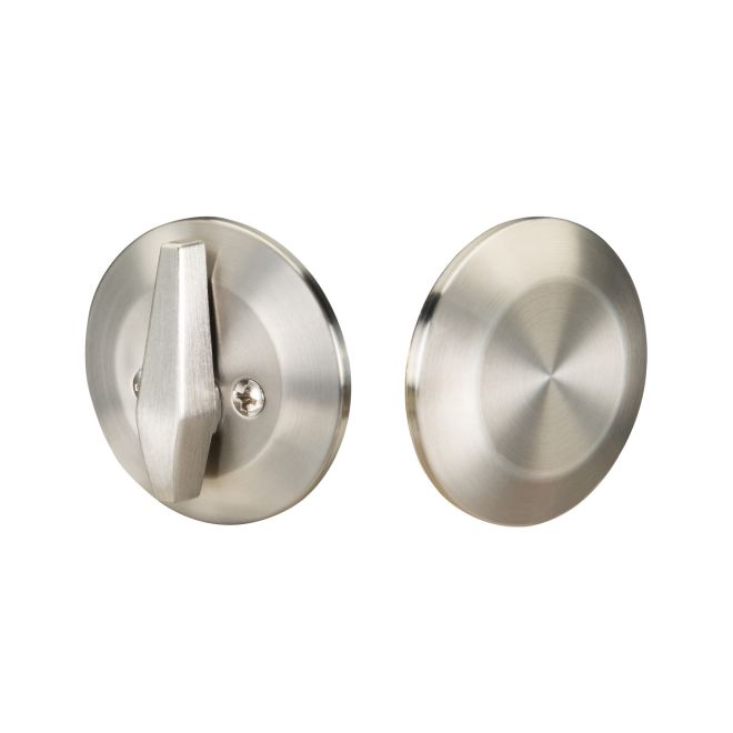 One Sided Deadbolt with Turn by Blank Plate, Satin Nickel