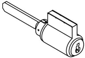 Commercial 6 Pin Single Section GA Keyway Cylinder for Key in Levers, Satin Brass