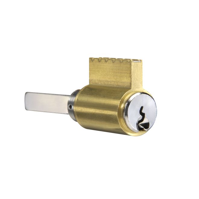 Commercial 6 Pin Single Section GA Keyway Cylinder for Key in Levers, Satin Chrome