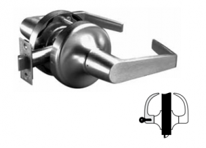 Commercial Entry Augusta Lever Grade 2 Cylindrical Lock with Para Keyway, Satin Chrome
