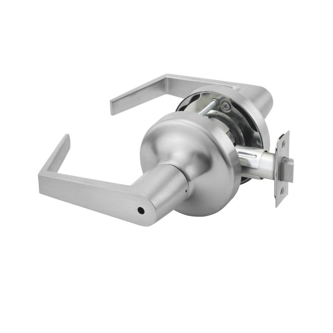 2.75 in. Backset Commercial Privacy Augusta Lever Grade 2 Cylindrical Lock, Satin Chrome