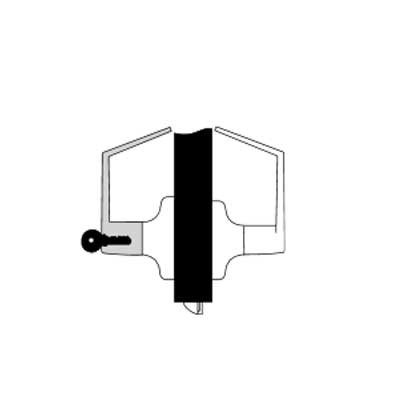 Commercial Classroom Augusta Lever Grade 2 Cylindrical Lock Less Cylinder, Satin Chrome
