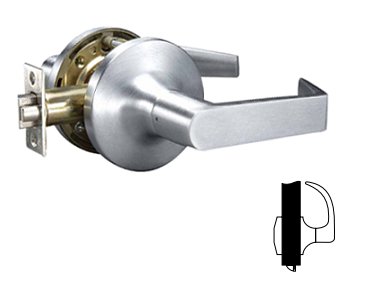 2.75 in. Backset Commercial Communicating Passage Augusta Lever Grade 1 Cylindrical Lock, Satin Chrome