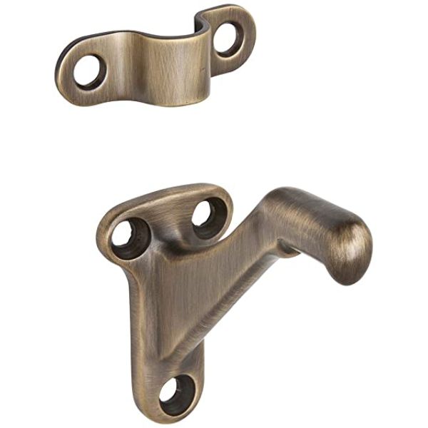 Aluminum Handrail Bracket, Antique Brass