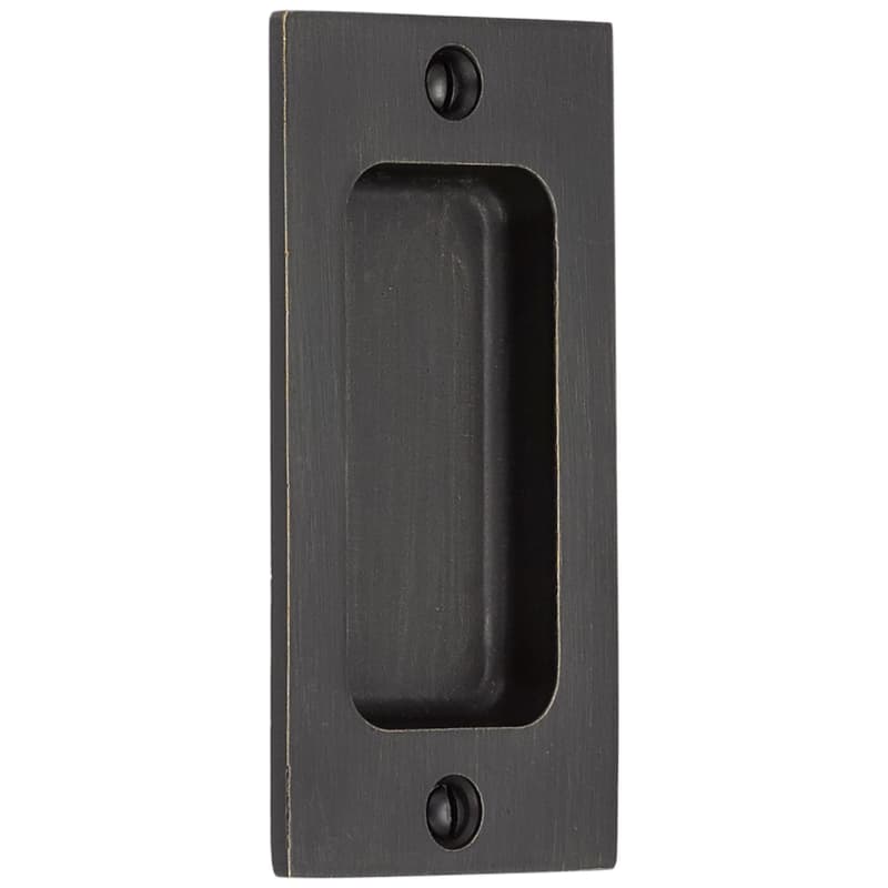 2 x 4 in. Rustic Modern Rectangular Flush Pull, Medium Bronze