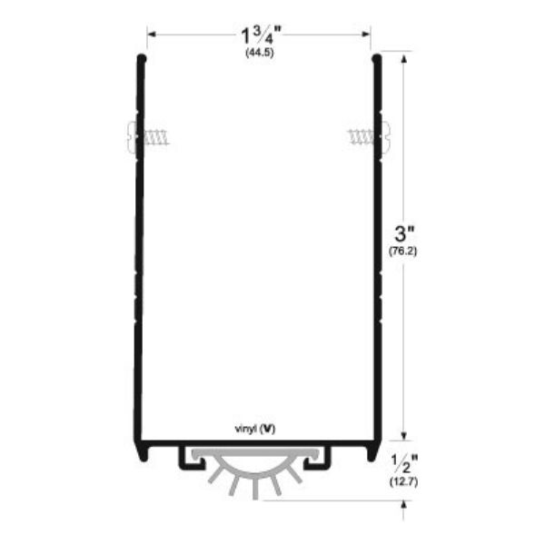 36 in. Door Shoe with Vinyl, Mill Aluminum