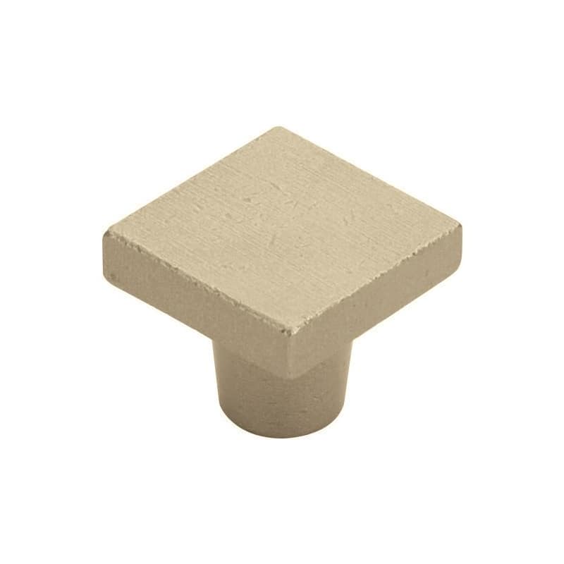 1.25 in. Rustic Modern Square Knob, Tumbled White Bronze