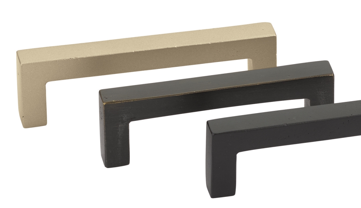 6 in. Rustic Modern Rectangular Center to Center Cabinet Pull, Flat Black