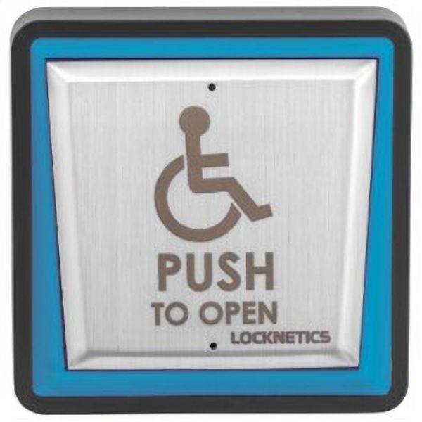 Illuminated Dual Color Large Square Push Plate with Black Box, Stainless Steel