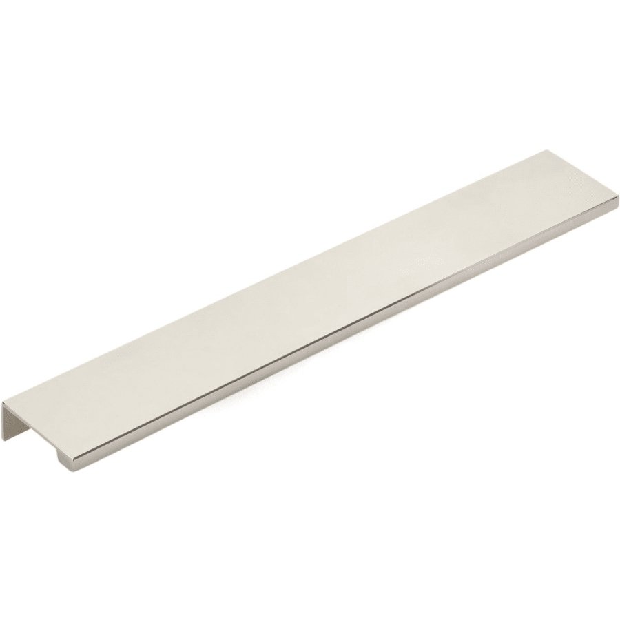 10 in. Edge Center to Center Finger Cabinet Pull, Polished Nickel