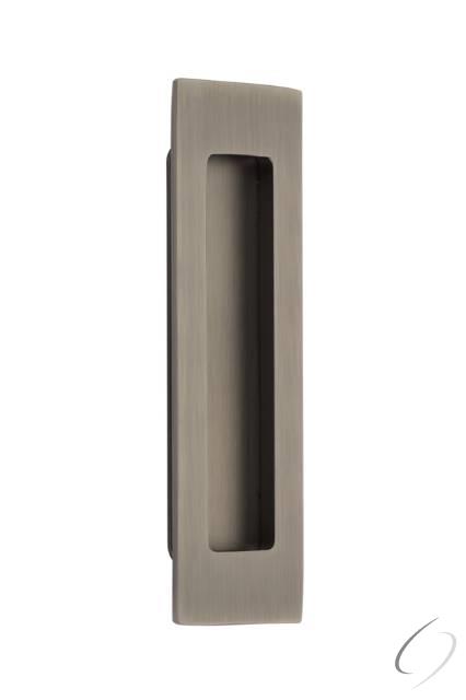 Modern Rectangular Flush Pull, Antique Nickel