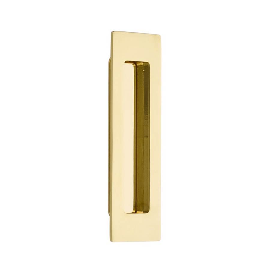 Modern Rectangular Flush Pull, Unlacquered Brass