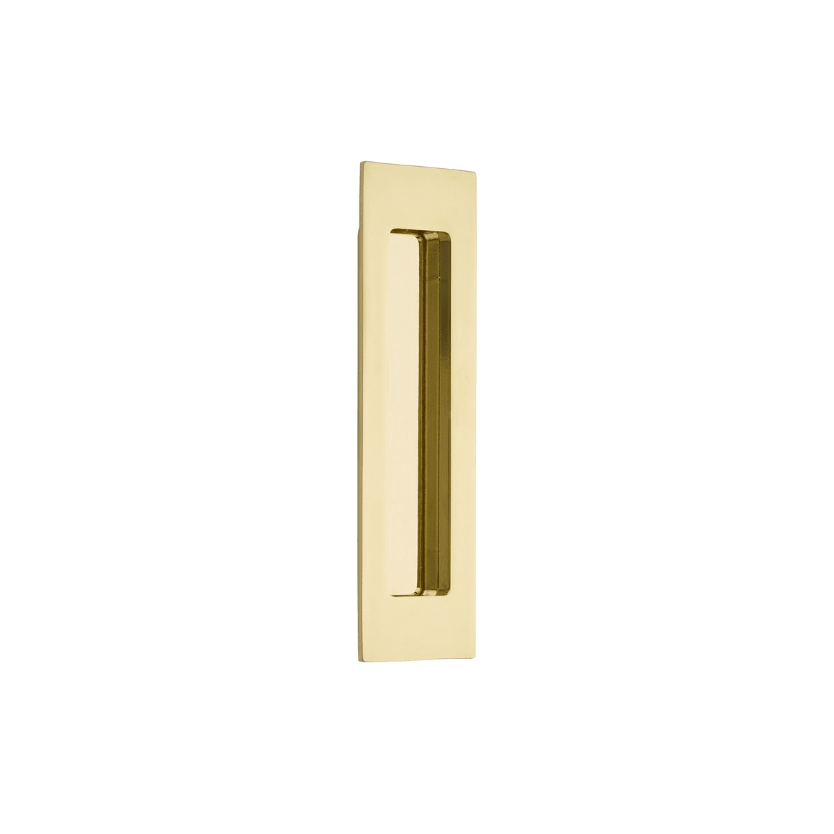 Modern Rectangular Flush Pull, Unlacquered Brass