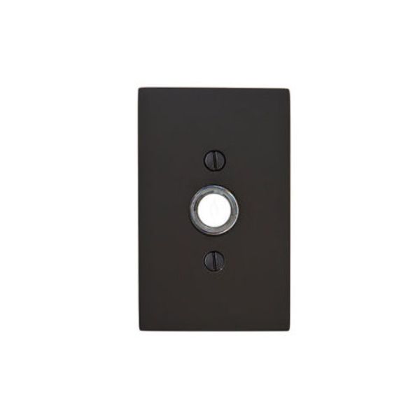 Doorbell Button Modern Rectangular Rose, Flat Black