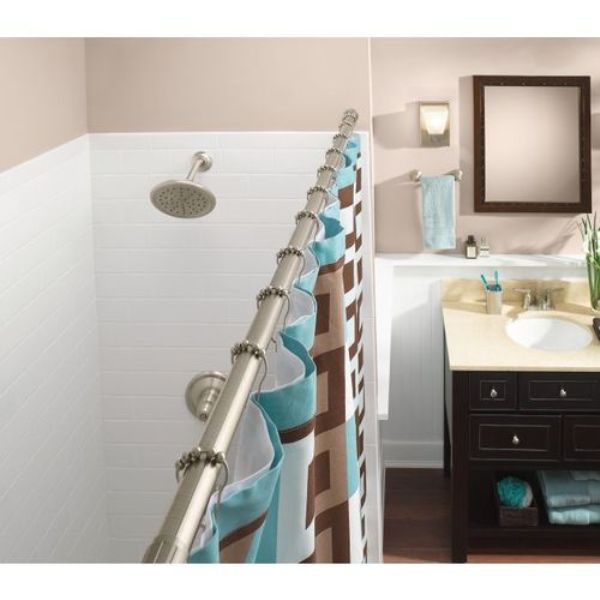 5 ft. Aluminum Shower Rod - Satin Stainless Steel