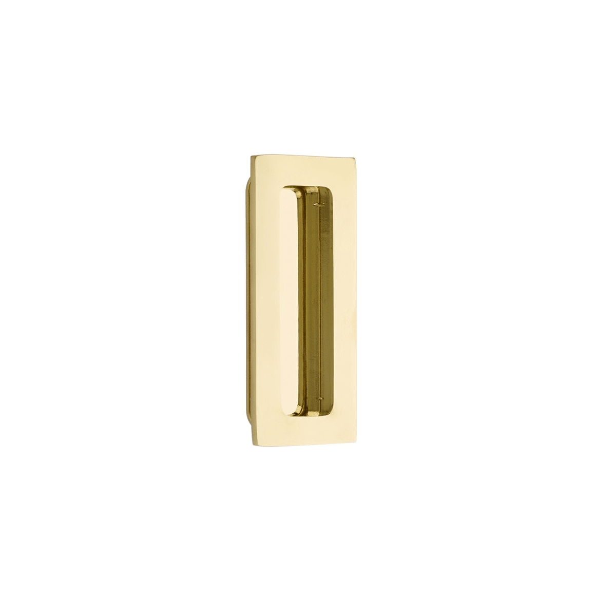 4 in. Modern Rectangular Flushpull - Polished Brass