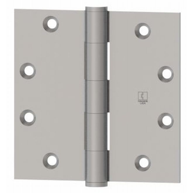 4.5 x 4 in. Full Mortise Five Knuckle Plain Bearing Standard Weight Hinge - Bright Brass