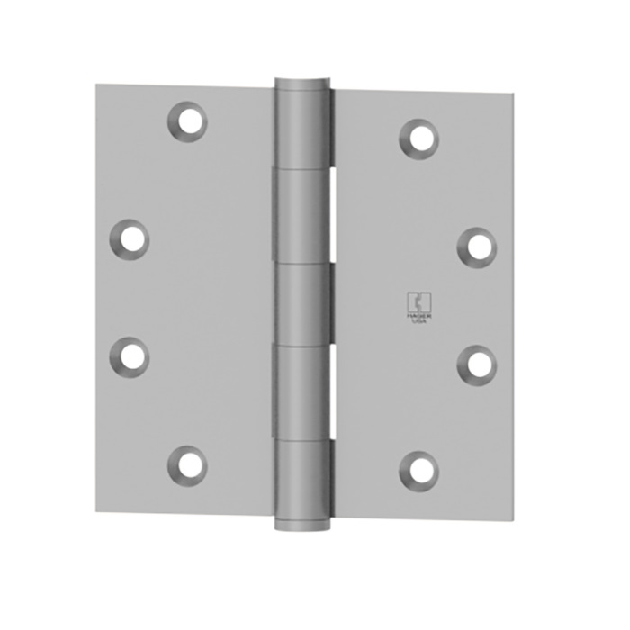 4 x 4 in. 0.25 in. Radius Full Mortise Standard Weight Plain Bearing Hinge, Bright Chrome