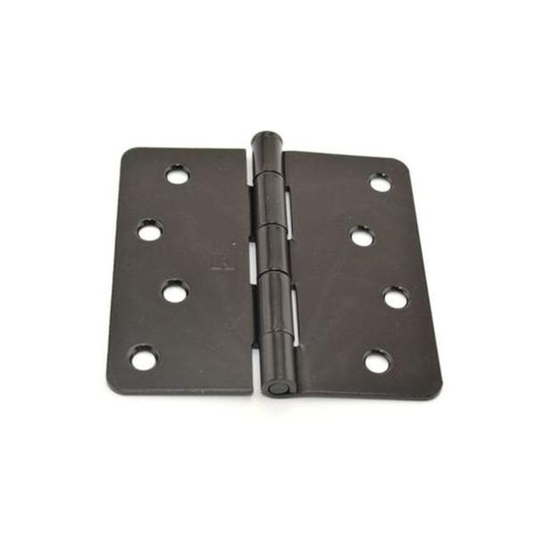 4 x 4 in. 0.25 in. Radius Full Mortise Residential Plain Bearing Hinge, Dull Black