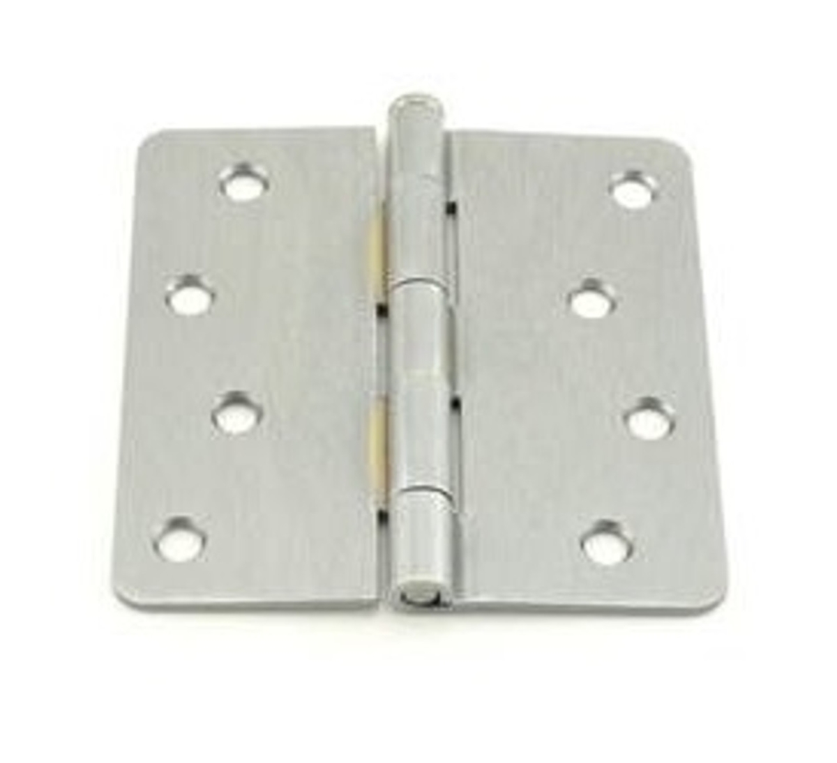 4 x 4 in. 0.25 in. Radius Full Mortise Residential Plain Bearing Hinge, Satin Chrome