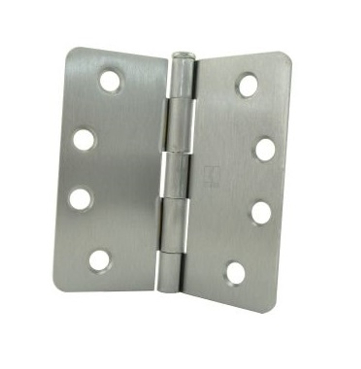 4 x 4 in. 0.25 in. Radius Full Mortise Residential Plain Bearing Template Hinge, Satin Chrome