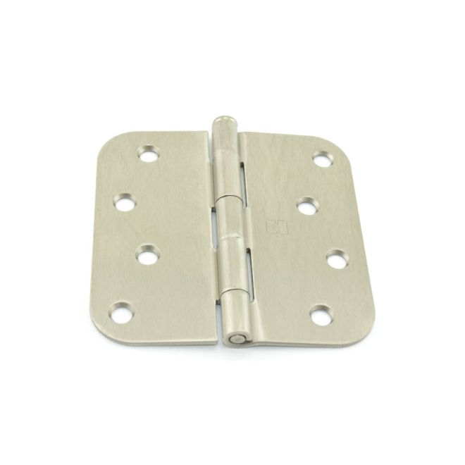 4 x 4 in. 0.625 in. Radius Full Mortise Residential Plain Bearing Hinge, Satin Nickel