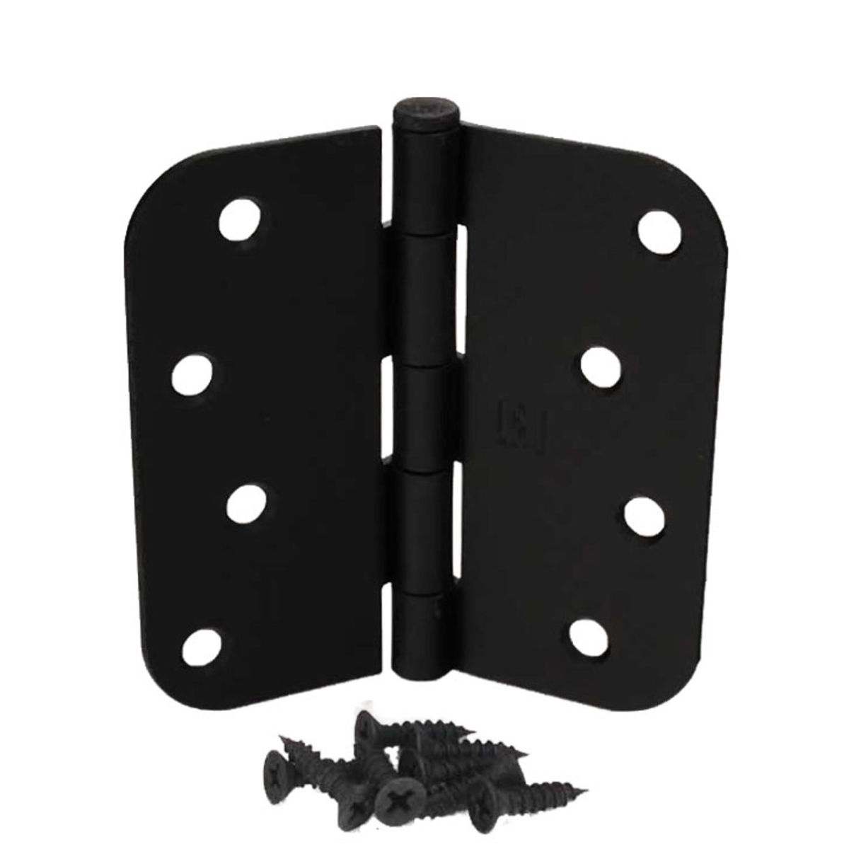 4 x 4 in. 0.625 in. Radius Full Mortise Residential Plain Bearing Hinge, Dull Black