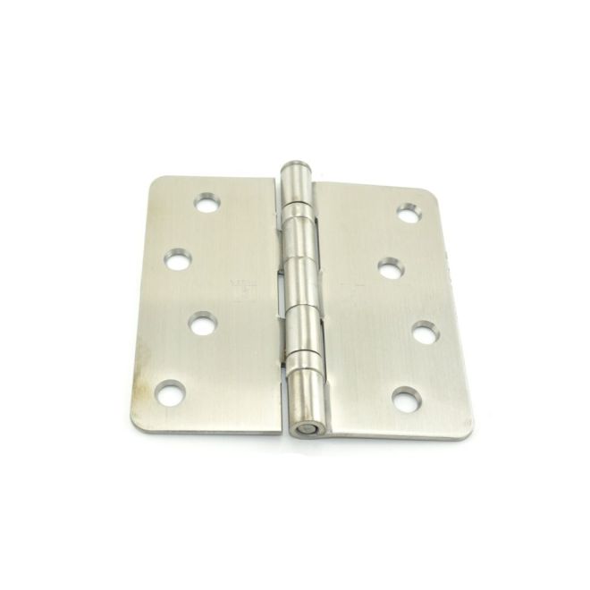 RCBB1541432D14 4 x 4 in. 0.25 in. Radius Full Mortise Residential Weight Ball Bearing Hinge, Satin Stainless Steel