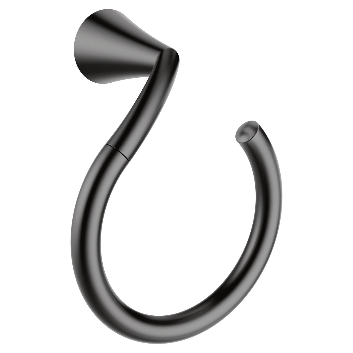 YB2386BL 6 in. Glyde Towel Ring, Matte Black