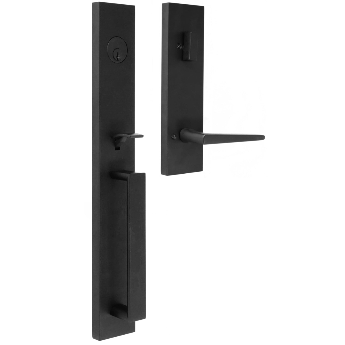 02890-272SL2D Xanthis Deadbolt Keyed One Side Handle Set with Philtower Lever, Matte Black