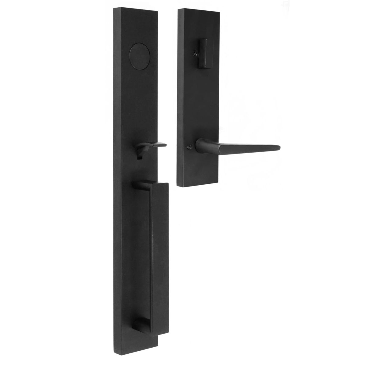 02895-2720020 Xanthis Deadbolt Keyed One Side Dummy Handle Set with Philtower Lever, Matte Black