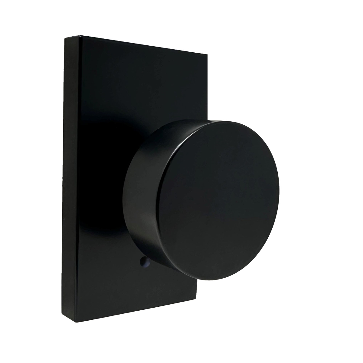 Mesa Knob with Rectangular Rose Privacy Lock with Adjustable Latch and Full Lip Strike Matte
