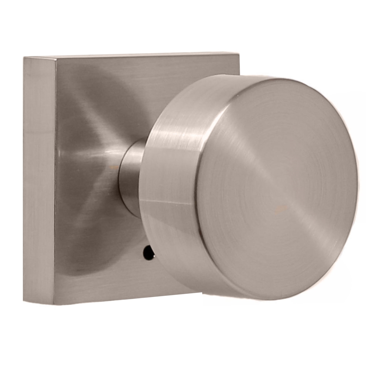 Mesa Knob Privacy Lock with Adjustable Latch and Full Lip Strike Satin Nickel Finish