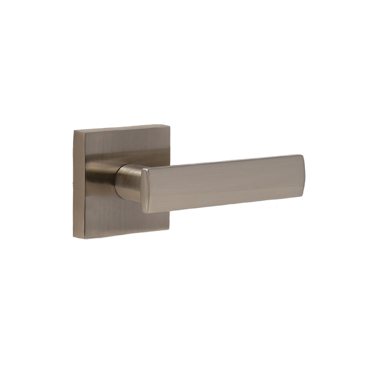 Utica Lever Passage Lock with Adjustable Latch and Full Lip Strike Satin Nickel Finish