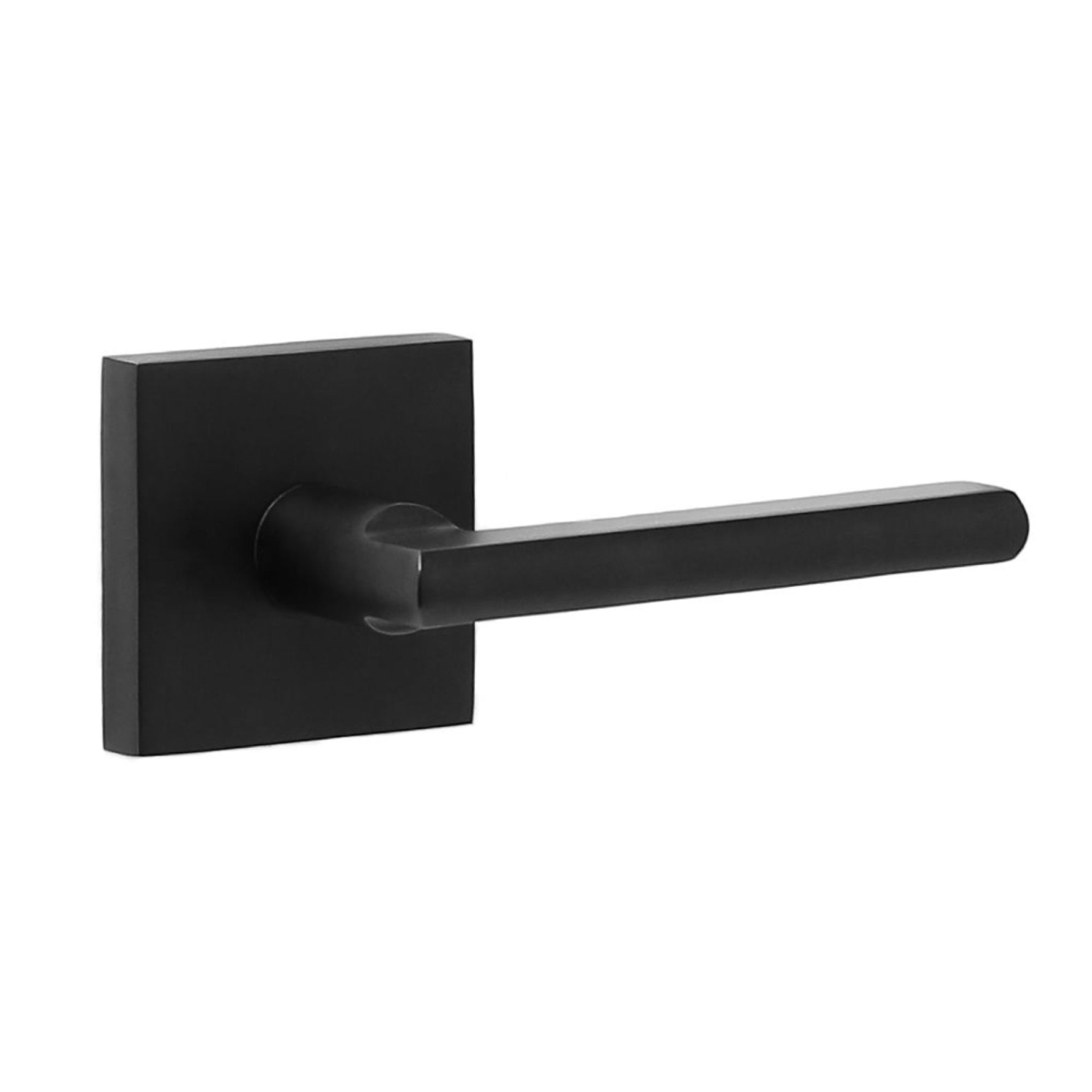 Atlas Lever Passage Lock with Adjustable Latch and Square Corner Full Lip Strike Matte Black Finish