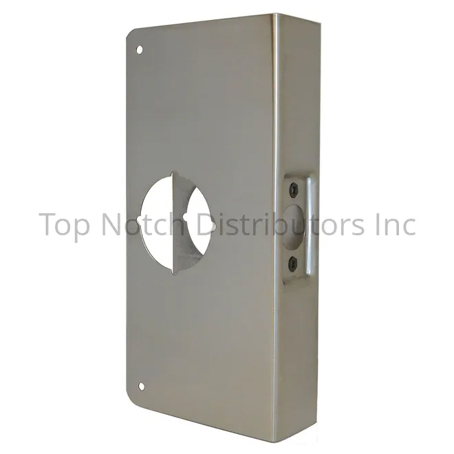 Don-Jo CW3S Classic Wrap Around for Cylindrical Door Locks with 2.75 in. Backset & 1.38 in. Door - Stainless Steel Finish