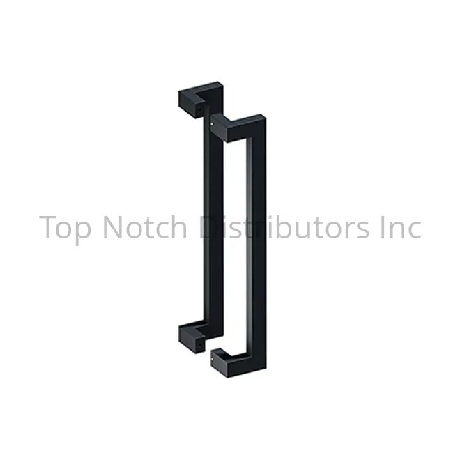 24 in. Back To Back Modern Offset Door Pulls - Black Finish
