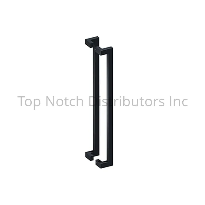 36 in. Back To Back Modern Offset Door Pulls - Black Finish
