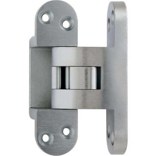 518US26D 4.62 x 1.25 in. Wide Throw Invisible Hinge - Satin Chrome Finish